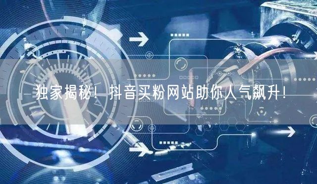 独家揭秘！抖音买粉网站助你人气飙升！