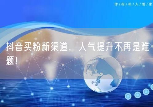 抖音买粉新渠道，人气提升不再是难题！
